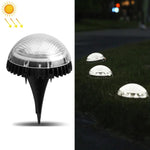 8 LEDs Lâmpada Circular Solar Enterrada para Exterior Luz Impermeável para Relvado e Escadas, Cor da Luz:, Luz Branca