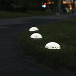 8 LEDs Lâmpada Circular Solar Enterrada para Exterior Luz Impermeável para Relvado e Escadas, Cor da Luz:, Luz Branca