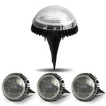 8 LEDs Lâmpada Circular Solar Enterrada para Exterior Luz Impermeável para Relvado e Escadas, Cor da Luz:, Luz Branca