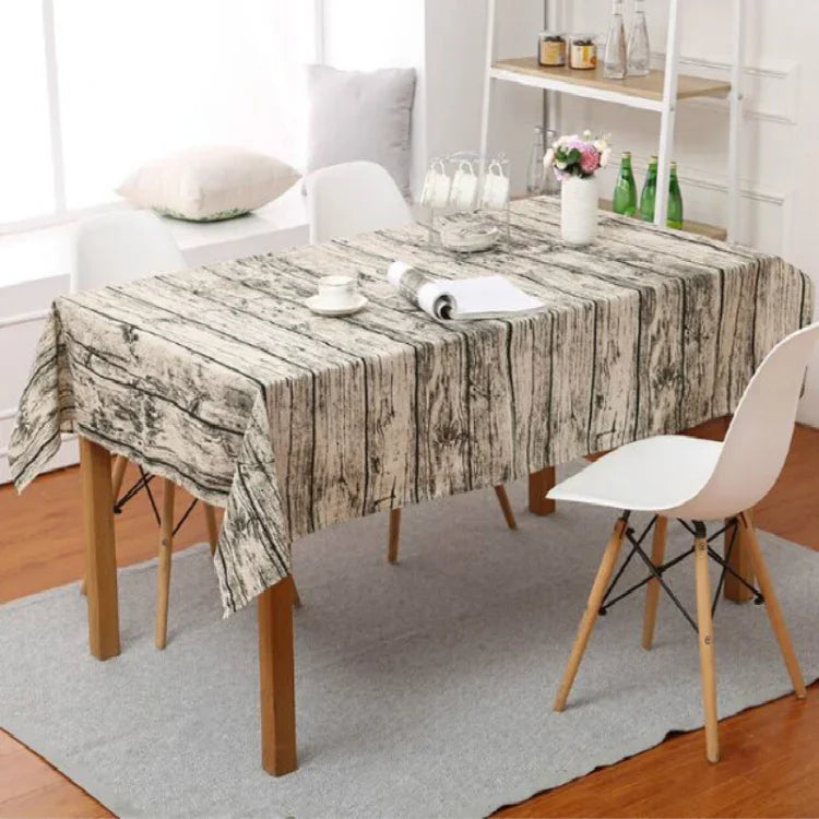Toalha de Mesa em Linho de Algodão Imitando Casca, Vários Tamanhos Disponíveis