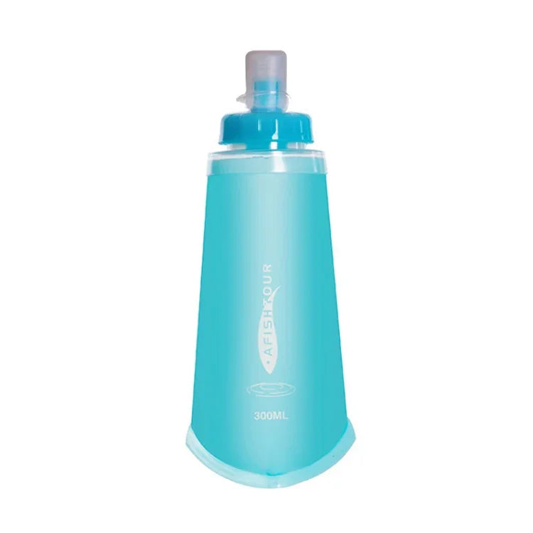 Saco de Água Macio para Desporto ao Ar Livre AFISHTOUR TPU, Garrafa de Água para Maratona, Saco de Água Dobrável, Capacidade:, 400ml (Azul), 400ml (Transparente), 300ml (Azul), 300ml (Transparente)