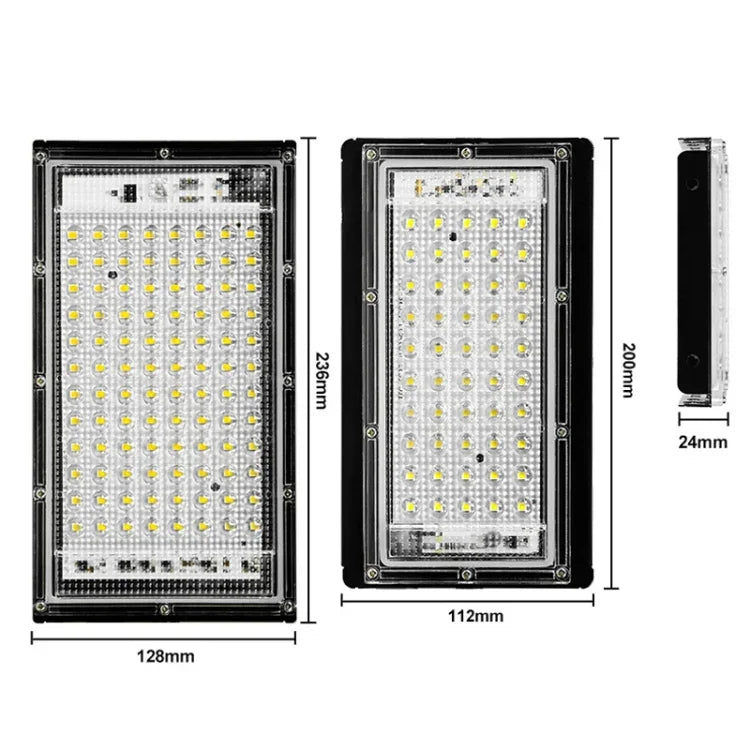 Luz LED de Inundação Impermeável para Exterior Iluminação de Jardim Luz para Obras, Especificações:, 100W 96 Leds (Branco Frio)