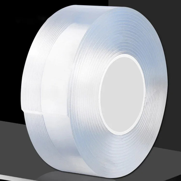 Fita Nanotecnológica Transparente Dupla Face Adesiva, Lavável e Sem Rasto, 1x30x1000mm, 1x30x2000mm, 1x30x3000mm, 2x30x1000mm, 2x30x2000mm, 2mm x 3cm x 3m, 2x30x5000mm