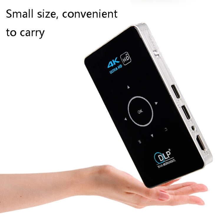 Projetor Mini DLP HD Inteligente C6 1G+8G Sistema Android Portátil para Casa e Telemóvel, Ficha EUA (Preto), Ficha UE (Preto), Ficha Reino Unido (Preto), Ficha AU (Preto), Ficha EUA (Branco), Ficha AU (Branco)