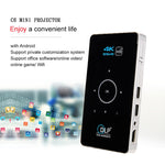 Projetor Mini DLP HD Inteligente C6 1G+8G Sistema Android Portátil para Casa e Telemóvel, Ficha EUA (Preto), Ficha UE (Preto), Ficha Reino Unido (Preto), Ficha AU (Preto), Ficha EUA (Branco), Ficha AU (Branco)