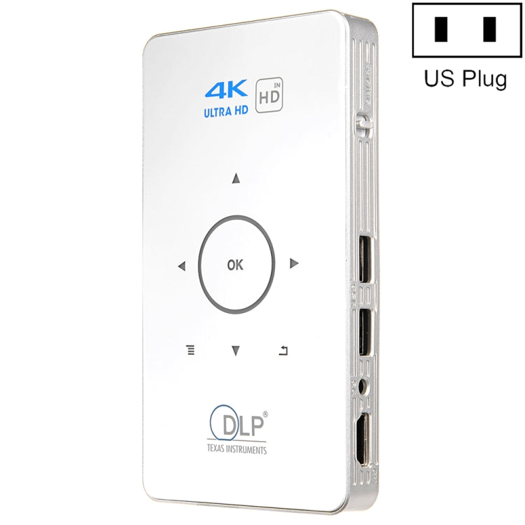Projetor Mini DLP HD Inteligente C6 1G+8G Sistema Android Portátil para Casa e Telemóvel, Ficha EUA (Preto), Ficha UE (Preto), Ficha Reino Unido (Preto), Ficha AU (Preto), Ficha EUA (Branco), Ficha AU (Branco)