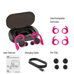 BE1032 Auricular Desportivo TWS Bluetooth Sem Fios Resistente à Água, Preto, Verde Fluorescente, Vermelho Rosa