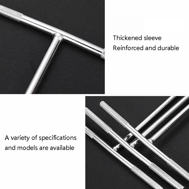 T-Wrench Car Assembly Repair Sleeve Wrench Hexagon Lengthening Socket, 6mm, 7mm, 8mm, 9mm, 10mm, 11mm, 12mm, 13mm, 14mm, 15mm, 16mm, 17mm, 18mm, 19mm