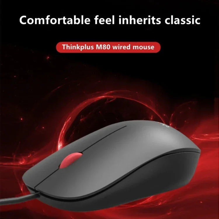 Lenovo Thinkplus M80 Rato Ergonómico Leve para Portátil de Escritório, Com Fios, Sem Fios