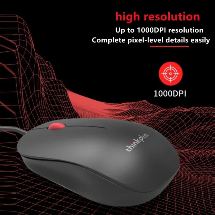 Lenovo Thinkplus M80 Rato Ergonómico Leve para Portátil de Escritório, Com Fios, Sem Fios