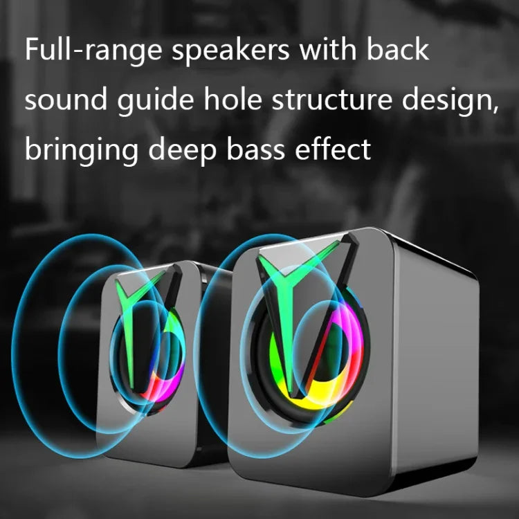 Coluna de Computador de Secretária com Iluminação Colorida RGB FT-25-1