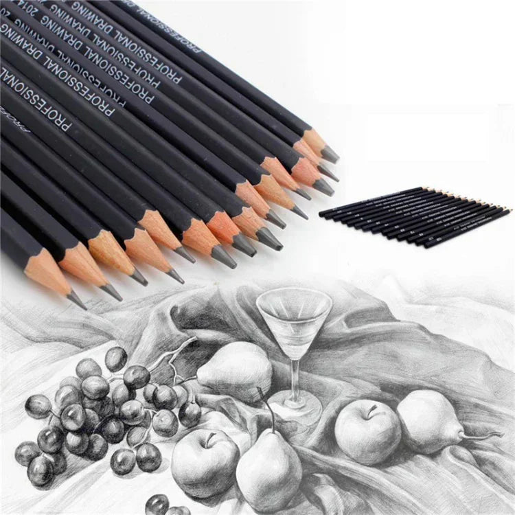 Conjunto de Lápis de Grafite para Esboço e Desenho