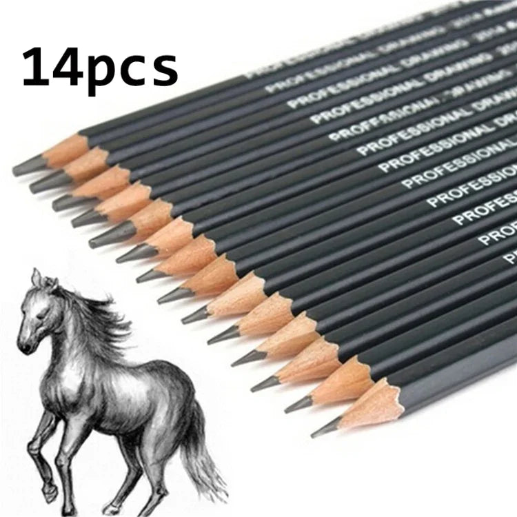 Conjunto de Lápis de Grafite para Esboço e Desenho