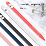 2 Sets 4 In 1 Stylus Silicone Protective Cover + Anti-Lost Rope Set For Apple Pencil 1, Jade White, Ink Black, Mint Green, Fresh Pink, Red, Midnight Blue, Business Gray