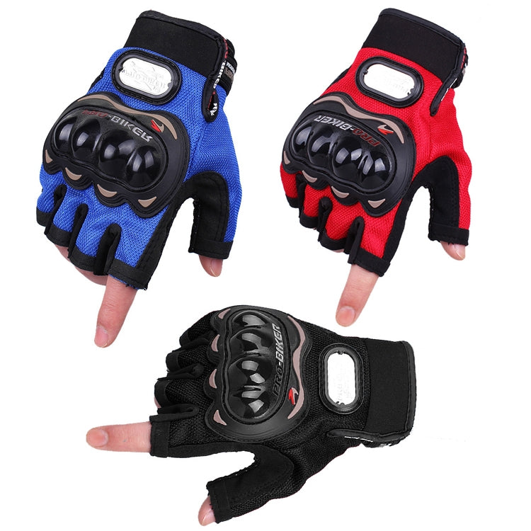 PRO-BIKER PRO01C Luvas de ciclismo outdoor para motocicleta, proteção antiderrapante e anticaída, luvas de meio dedo, M, L, XL, XXL