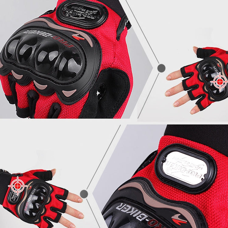 PRO-BIKER PRO01C Luvas de ciclismo outdoor para motocicleta, proteção antiderrapante e anticaída, luvas de meio dedo, M, L, XL, XXL
