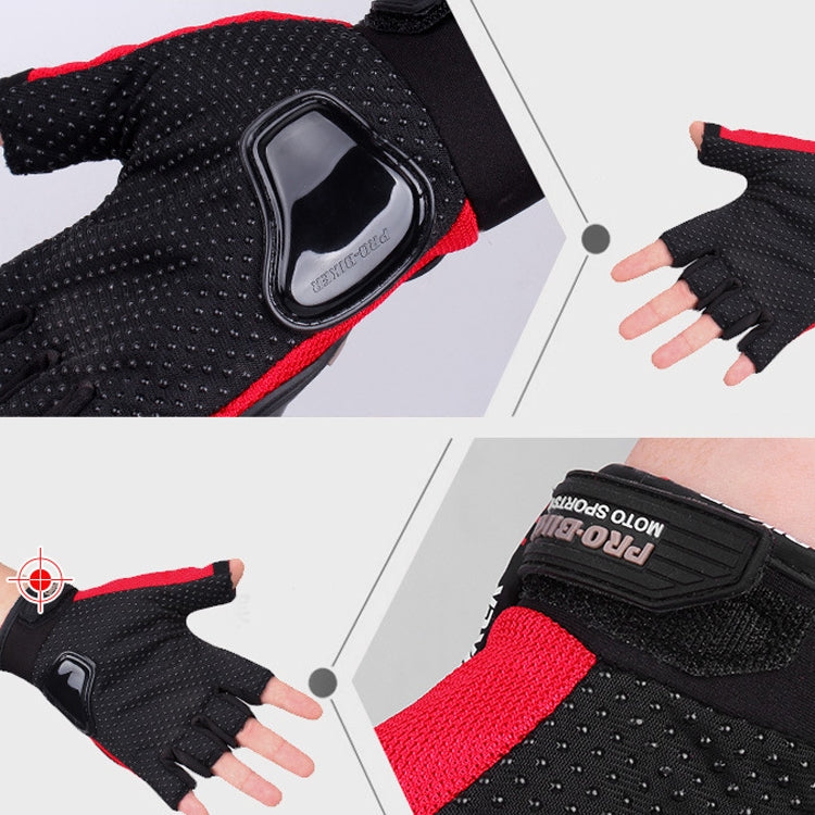 PRO-BIKER PRO01C Luvas de ciclismo outdoor para motocicleta, proteção antiderrapante e anticaída, luvas de meio dedo, M, L, XL, XXL