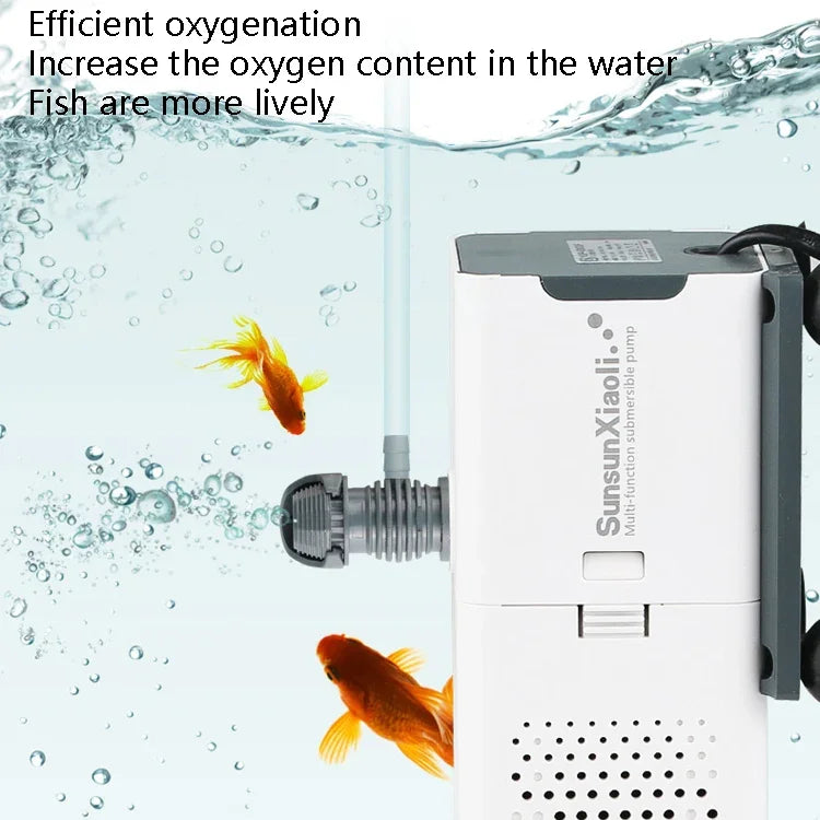 Bomba de Água para Aquário SunsunXiaoli Pequena 3 em 1, Filtro de Circulação, Plugue CN, 6W 500F, 15W 1000F