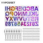 Conjunto de 111 Peças Molde de Silicone para Pendente de Espelho DIY, Conjunto de Pendentes de Epóxi Cristal, 111 Peças/Conjunto