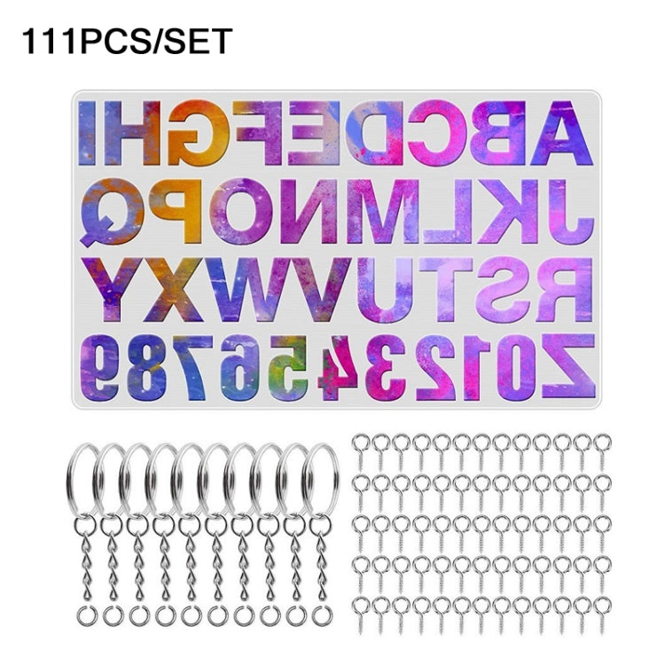 Conjunto de 111 Peças Molde de Silicone para Pendente de Espelho DIY, Conjunto de Pendentes de Epóxi Cristal, 111 Peças/Conjunto