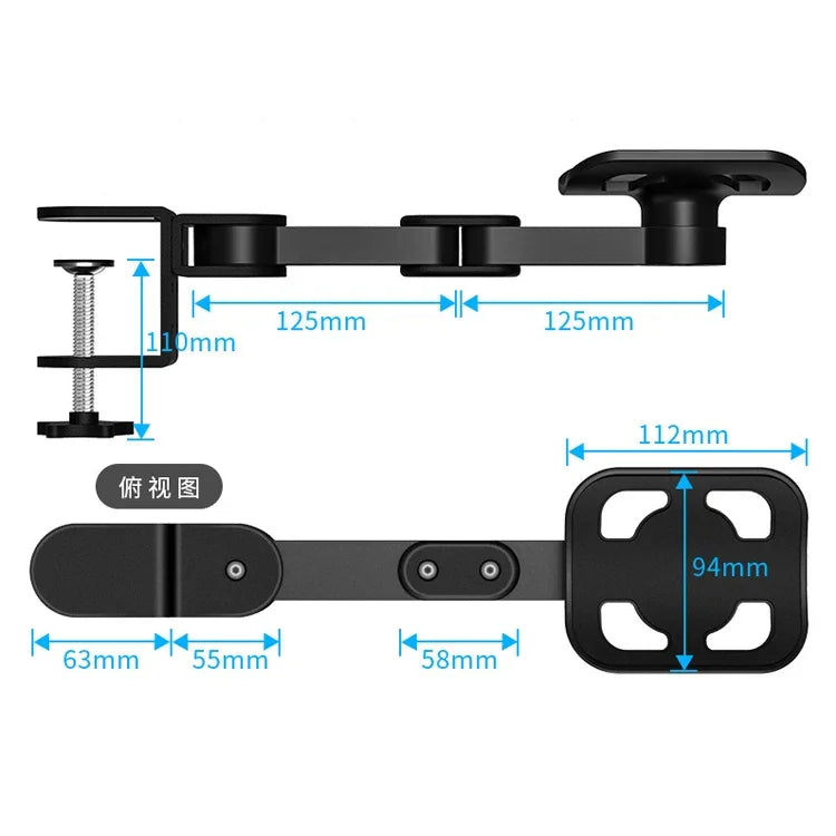 Vaydeer TJ2011 Suporte para Mão de Computador Tapete de Rato Suporte Metálico para Braço Preguiçoso Almofada para Pulso em Consola