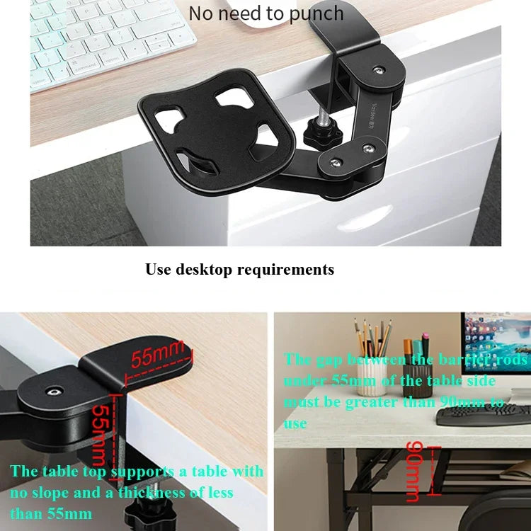 Vaydeer TJ2011 Suporte para Mão de Computador Tapete de Rato Suporte Metálico para Braço Preguiçoso Almofada para Pulso em Consola