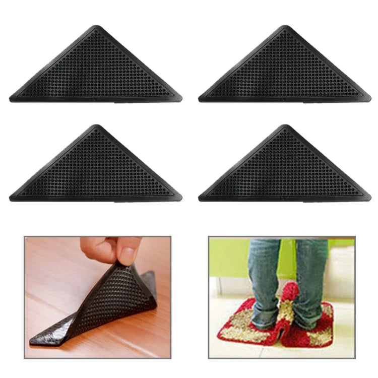Conjunto de 4 Tapetes Reutilizáveis Antiderrapantes e Laváveis para Casa, Banho e Sala de Estar