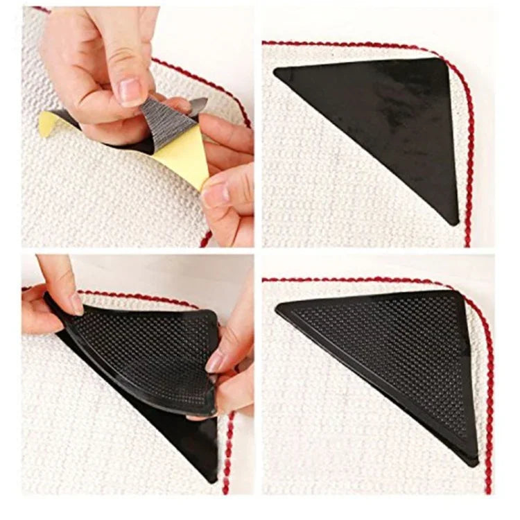Conjunto de 4 Tapetes Reutilizáveis Antiderrapantes e Laváveis para Casa, Banho e Sala de Estar