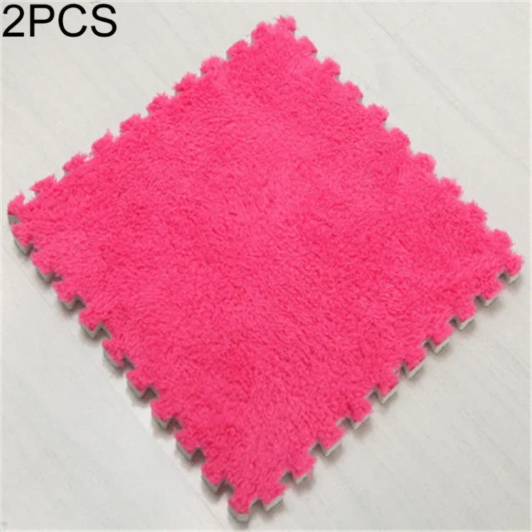 2 Tapetes Macios para Sala, Quarto e Crianças, Patchwork Mágico, Quebra-cabeças, Cabeças para Escalada, Tapete para Bebé 30x30cm, Cores Variadas