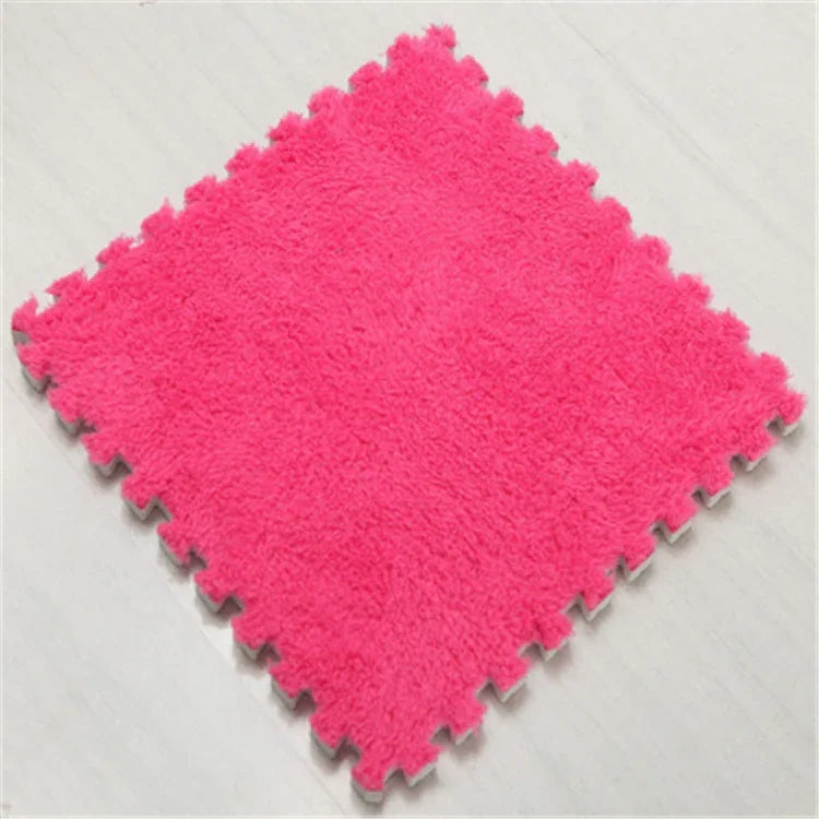2 Tapetes Macios para Sala, Quarto e Crianças, Patchwork Mágico, Quebra-cabeças, Cabeças para Escalada, Tapete para Bebé 30x30cm, Cores Variadas