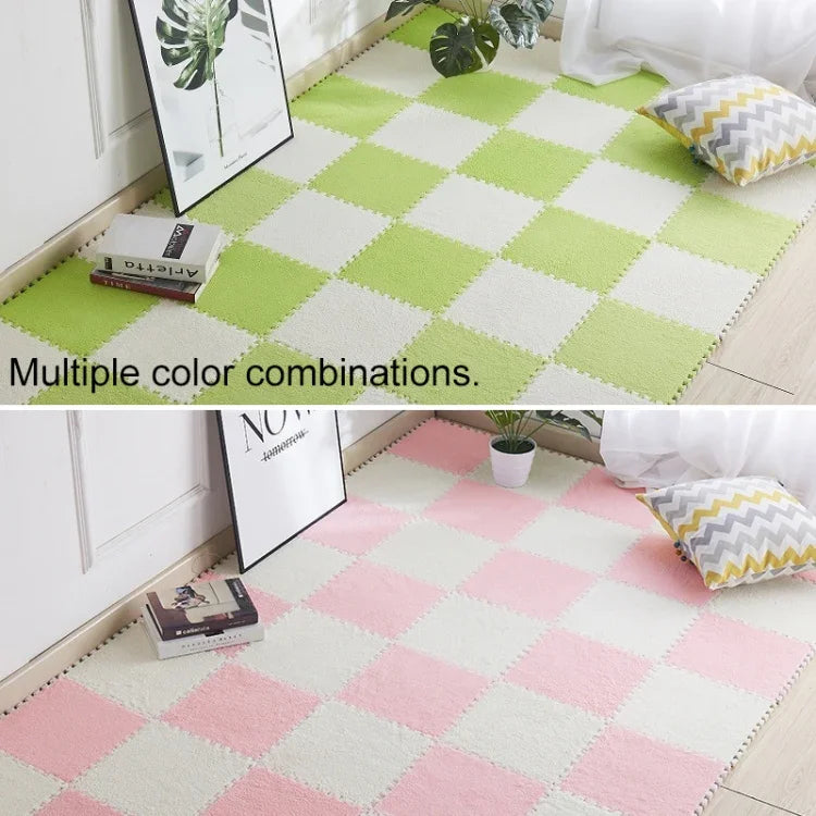 2 Tapetes Macios para Sala, Quarto e Crianças, Patchwork Mágico, Quebra-cabeças, Cabeças para Escalada, Tapete para Bebé 30x30cm, Cores Variadas
