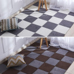 2 Tapetes Macios para Sala, Quarto e Crianças, Patchwork Mágico, Quebra-cabeças, Cabeças para Escalada, Tapete para Bebé 30x30cm, Cores Variadas