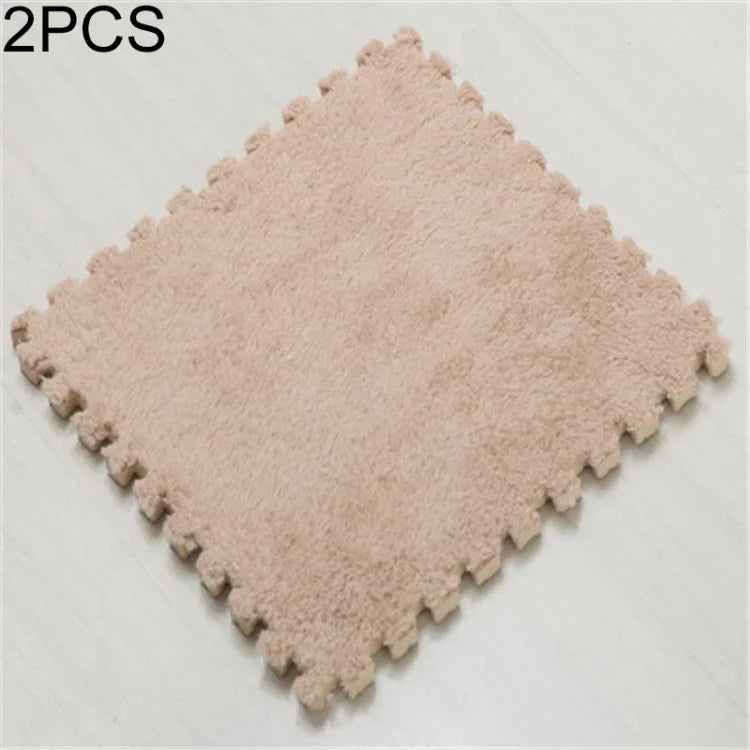 2 Tapetes Macios para Sala, Quarto e Crianças, Patchwork Mágico, Quebra-cabeças, Cabeças para Escalada, Tapete para Bebé 30x30cm, Cores Variadas