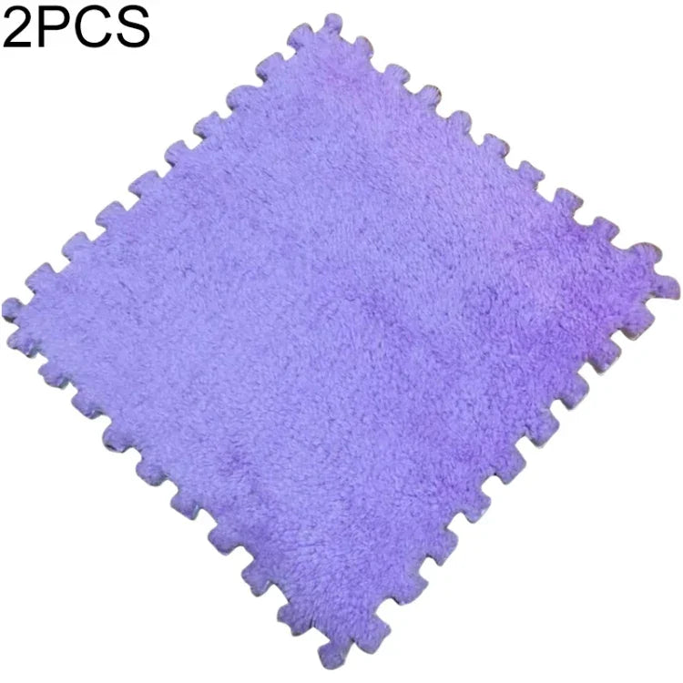 2 Tapetes Macios para Sala, Quarto e Crianças, Patchwork Mágico, Quebra-cabeças, Cabeças para Escalada, Tapete para Bebé 30x30cm, Cores Variadas