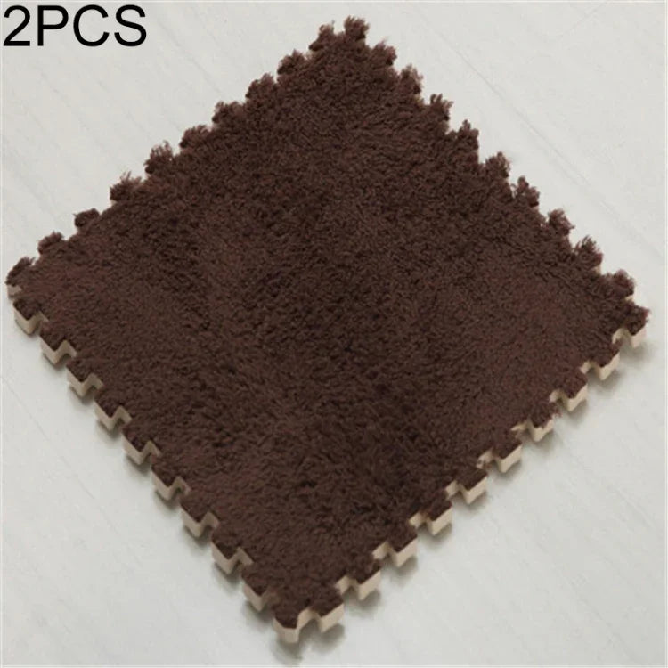 2 Tapetes Macios para Sala, Quarto e Crianças, Patchwork Mágico, Quebra-cabeças, Cabeças para Escalada, Tapete para Bebé 30x30cm, Cores Variadas