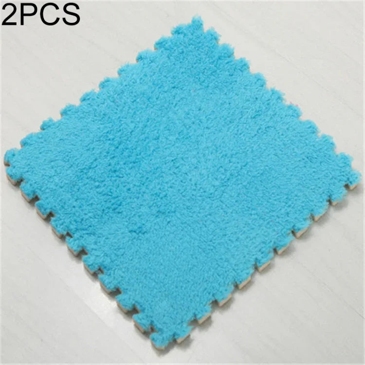 2 Tapetes Macios para Sala, Quarto e Crianças, Patchwork Mágico, Quebra-cabeças, Cabeças para Escalada, Tapete para Bebé 30x30cm, Cores Variadas