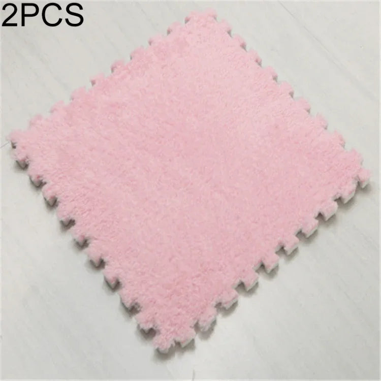 2 Tapetes Macios para Sala, Quarto e Crianças, Patchwork Mágico, Quebra-cabeças, Cabeças para Escalada, Tapete para Bebé 30x30cm, Cores Variadas