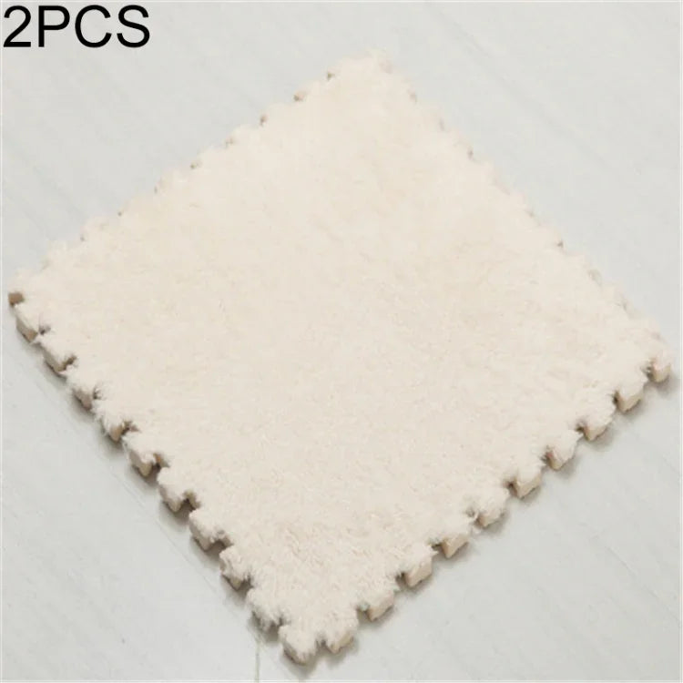 2 Tapetes Macios para Sala, Quarto e Crianças, Patchwork Mágico, Quebra-cabeças, Cabeças para Escalada, Tapete para Bebé 30x30cm, Cores Variadas