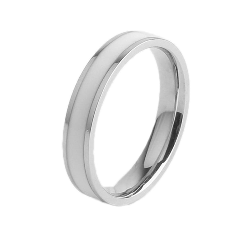 Anel de Casal Simples em Epóxi Preto e Branco para Mulheres, Anel de Aço de Titânio, Tamanhos 3 a 10 US