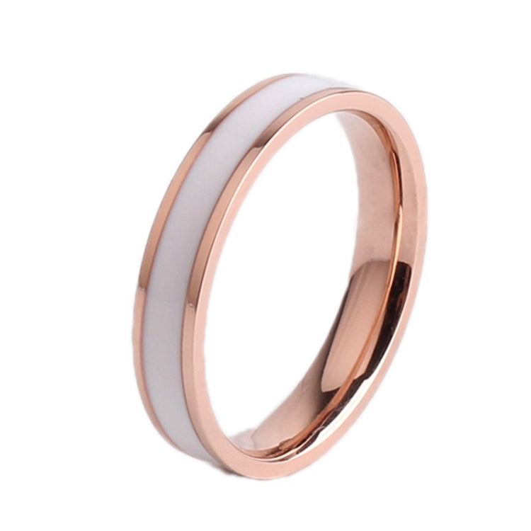 Anel de Casal Simples em Epóxi Preto e Branco para Mulheres, Anel de Aço de Titânio, Tamanhos 3 a 10 US
