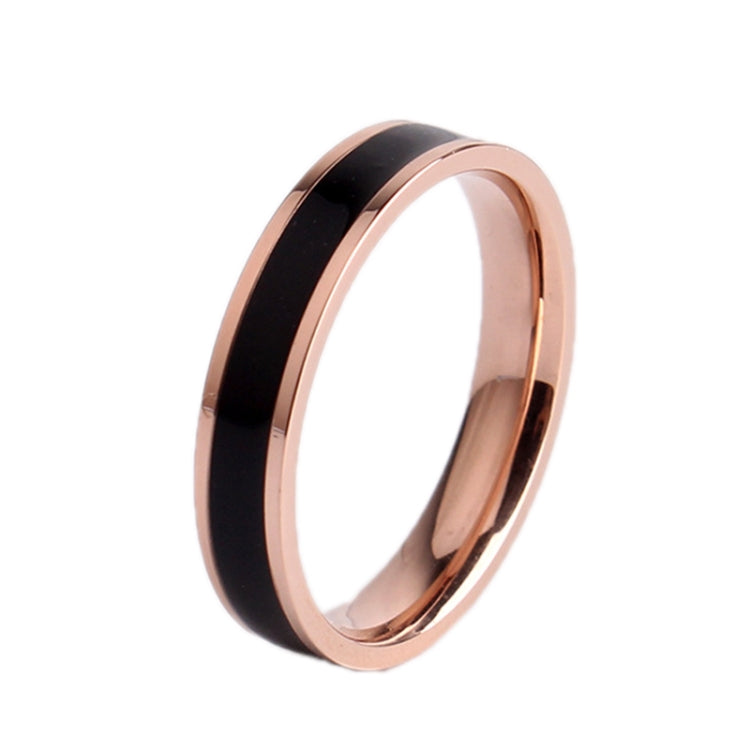 Anel de Casal Simples em Epóxi Preto e Branco para Mulheres, Anel de Aço de Titânio, Tamanhos 3 a 10 US