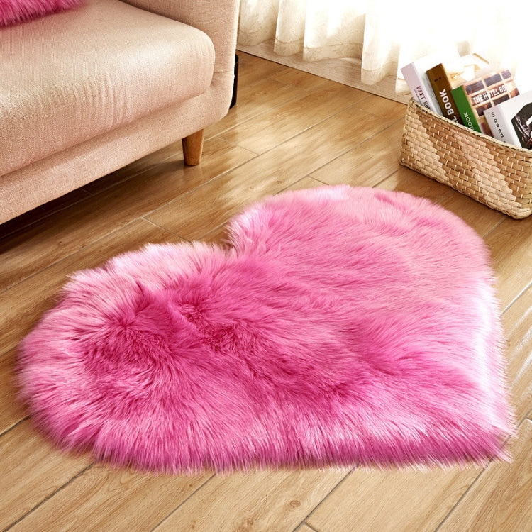 Tapetes Coração Amoroso Tapete de Lã Artificial Pele de Carneiro Peludo Tapete de Chão Falso Tapete de Pelo Macio e Fofo Tapete de Área Tapetes, 30*40cm, 40*50cm, 50*60cm, 70*90cm