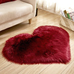 Tapetes Coração Amoroso Tapete de Lã Artificial Pele de Carneiro Peludo Tapete de Chão Falso Tapete de Pelo Macio e Fofo Tapete de Área Tapetes, 30*40cm, 40*50cm, 50*60cm, 70*90cm