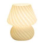 Candeeiro de mesa decorativo de vidro em forma de cogumelo PJ-104 5W para quarto e cabeceira, tomada CN, especificação: luz quente monocromática, dimmer de três cores, lâmpada Tmall Elf, controlo remoto + lâmpada Tmall Elf