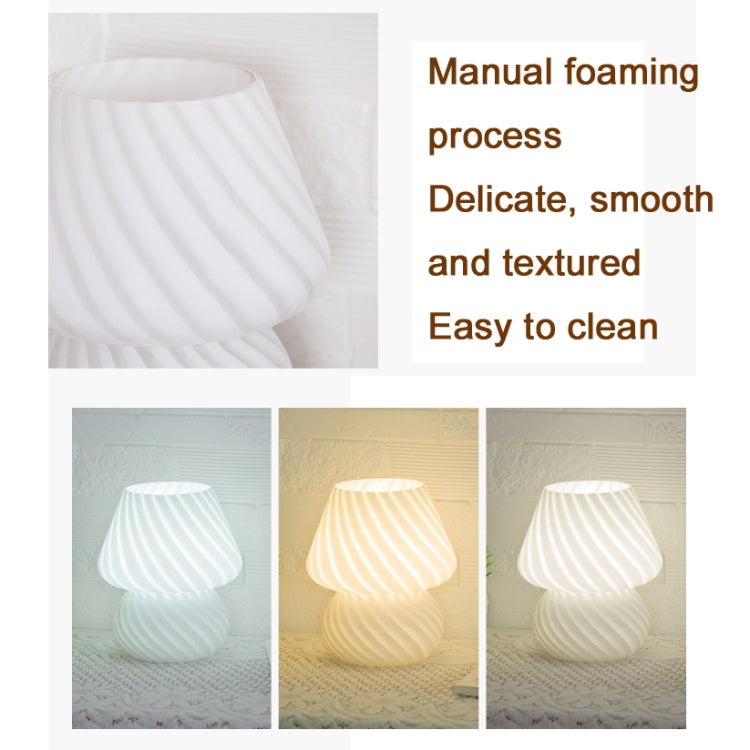 Candeeiro de mesa decorativo de vidro em forma de cogumelo PJ-104 5W para quarto e cabeceira, tomada CN, especificação: luz quente monocromática, dimmer de três cores, lâmpada Tmall Elf, controlo remoto + lâmpada Tmall Elf