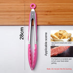 Pinça de Cozinha em Silicone para Cozedura de Salada com Cabo em Aço Inoxidável, Pinça com Cabo de Aço (Azul)