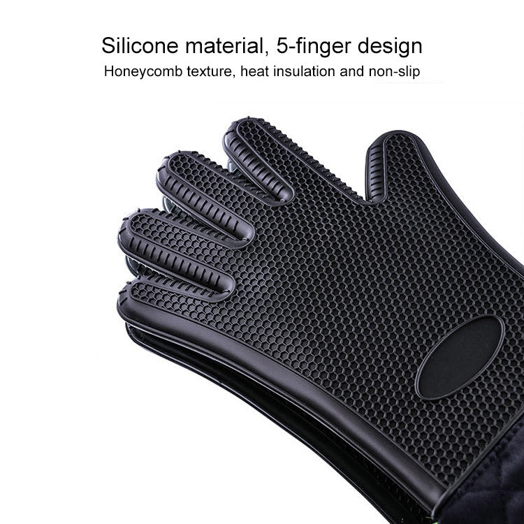Luvas de Silicone Estendidas Antiderrapantes, Resistentes a Altas Temperaturas, Isolantes para Micro-ondas, Luvas Antitérmicas, Luvas de Silicone Estendidas