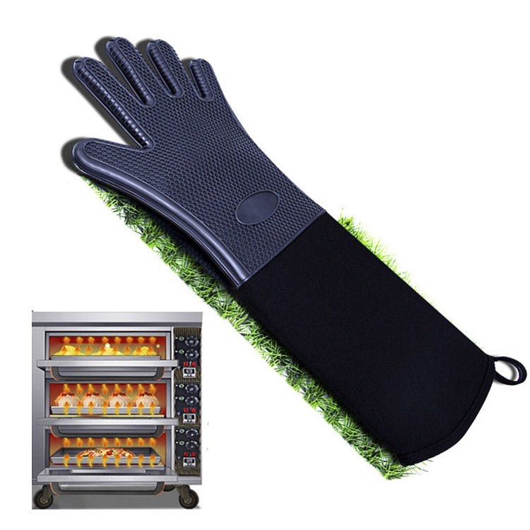 Luvas de Silicone Estendidas Antiderrapantes, Resistentes a Altas Temperaturas, Isolantes para Micro-ondas, Luvas Antitérmicas, Luvas de Silicone Estendidas