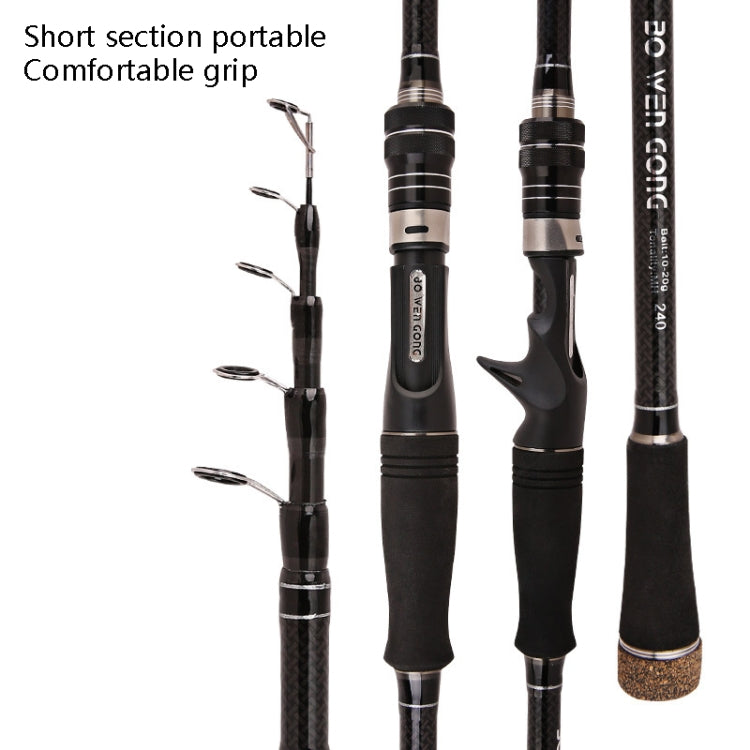 Vara de Pesca Telescópica de Carbono Luya, Secção Curta, 1,8m, 2,1m, 2,4m, 2,7m, 3,0m, 3,3m, 3,6m