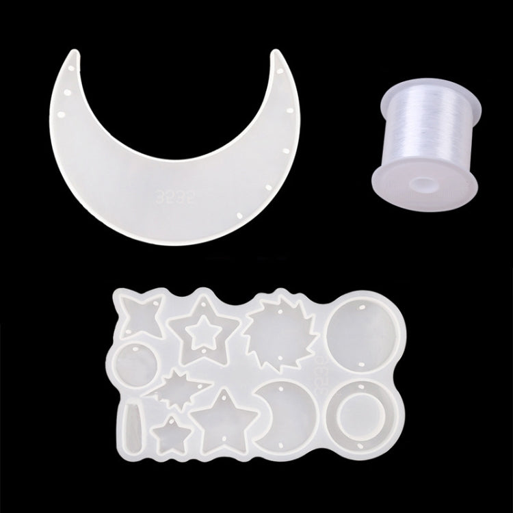 DIY Windbell Epoxy Mold Moon Pendant Wind Bell Hanging Set Mold, Style:, MD3535 + MD3536, MD3535 + MD3536 + Fish Line